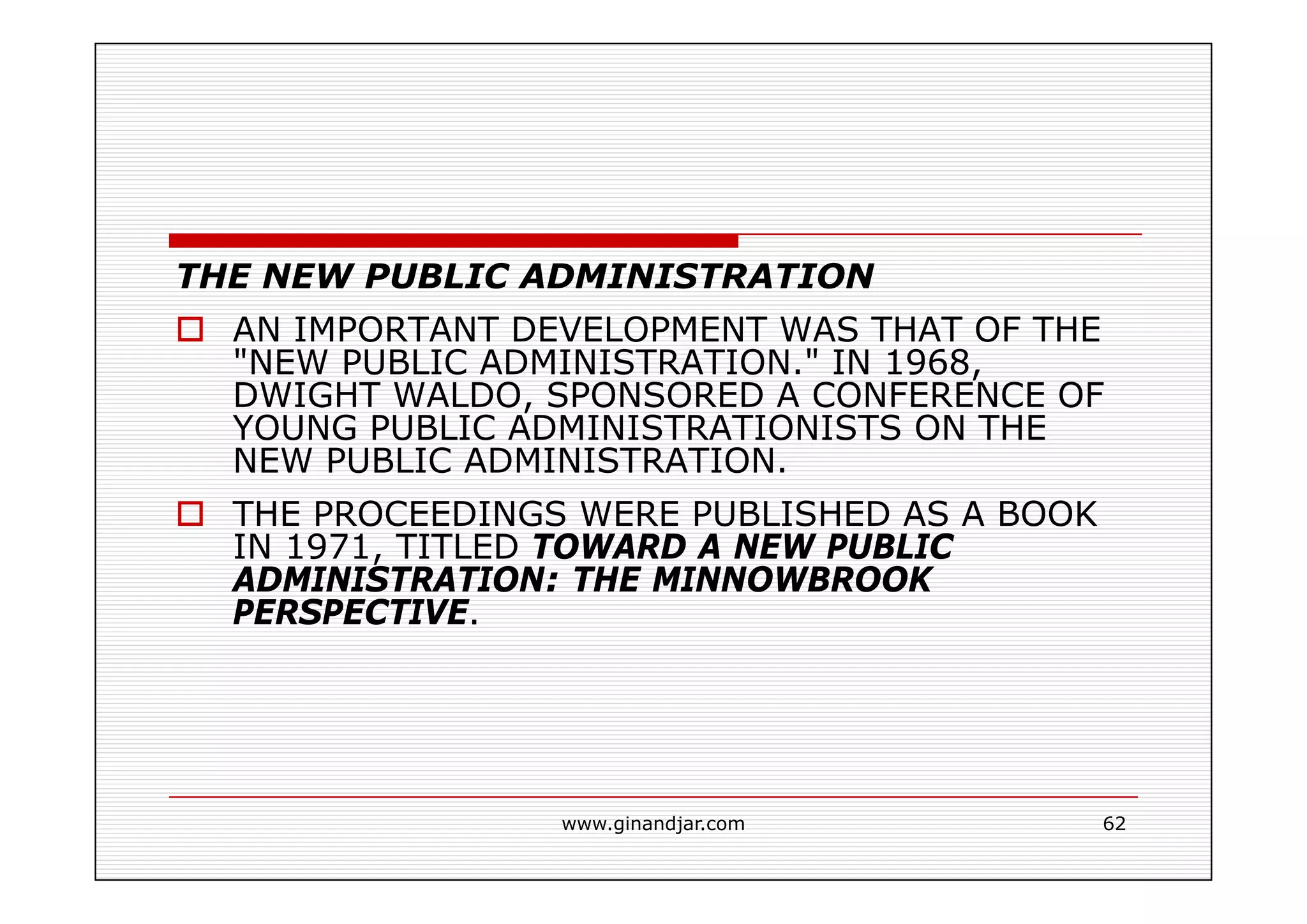 PUBLIC ADMINISTRATION AS A DEVELOPING DISCIPLINE
