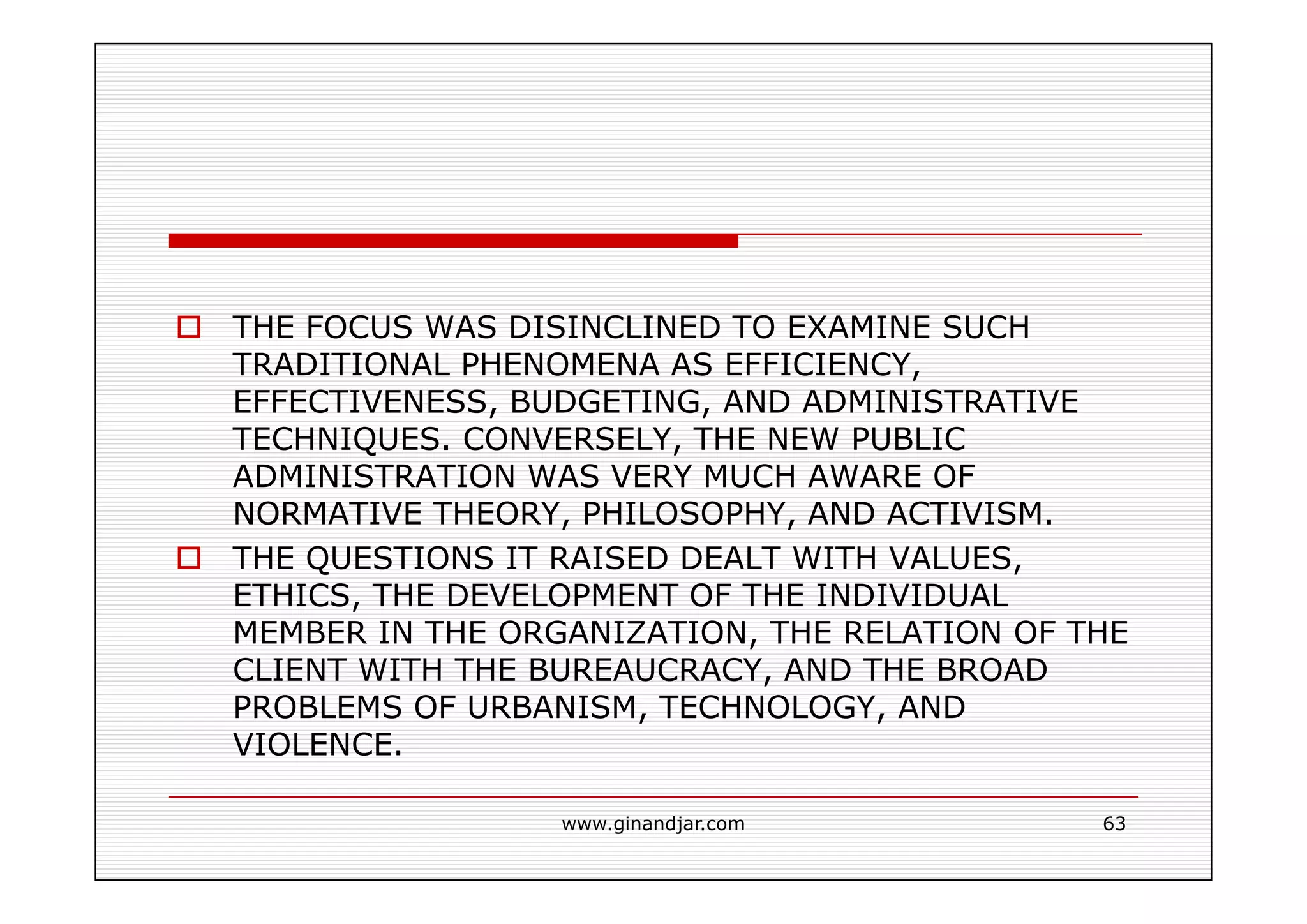 PUBLIC ADMINISTRATION AS A DEVELOPING DISCIPLINE