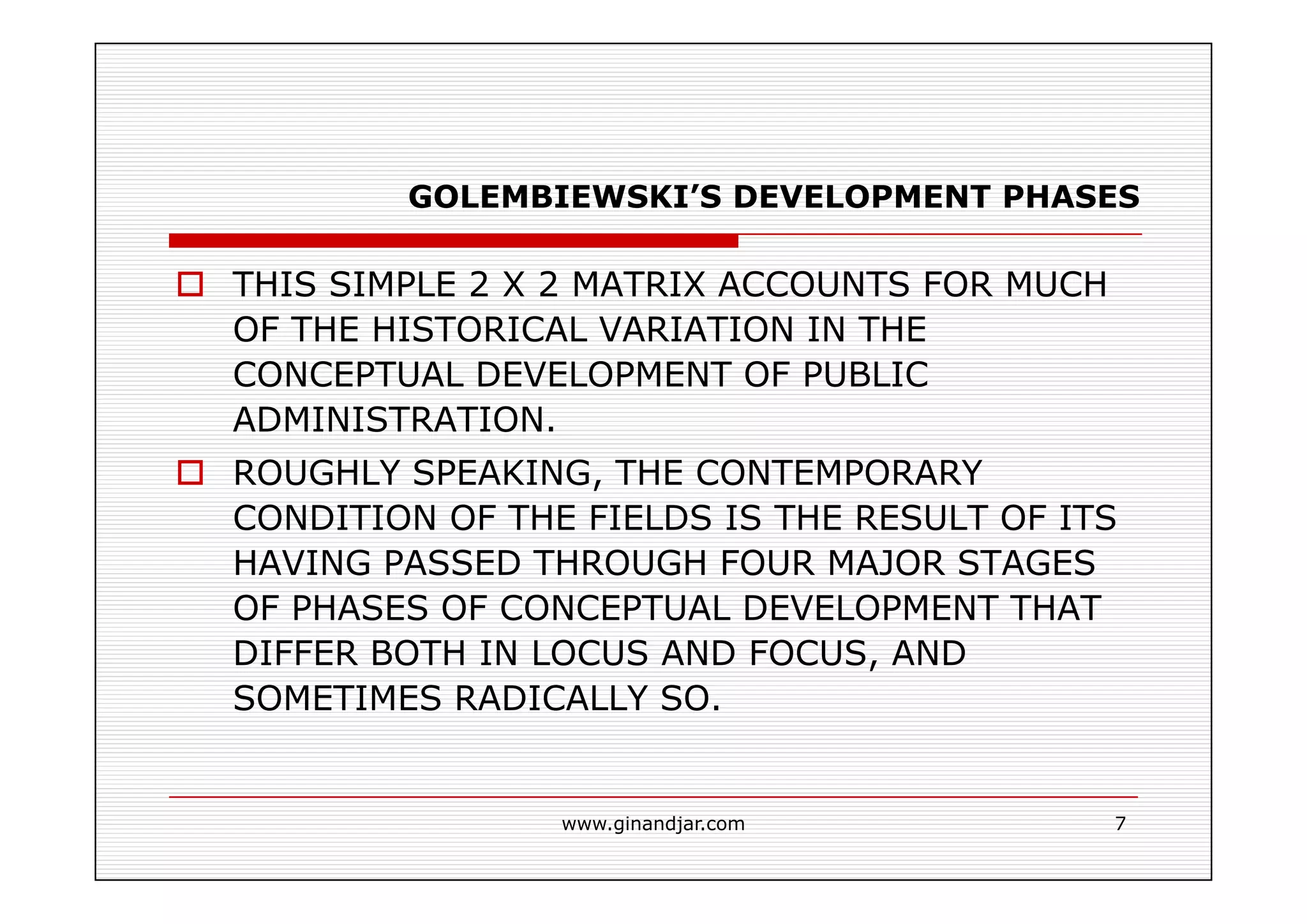 PUBLIC ADMINISTRATION AS A DEVELOPING DISCIPLINE