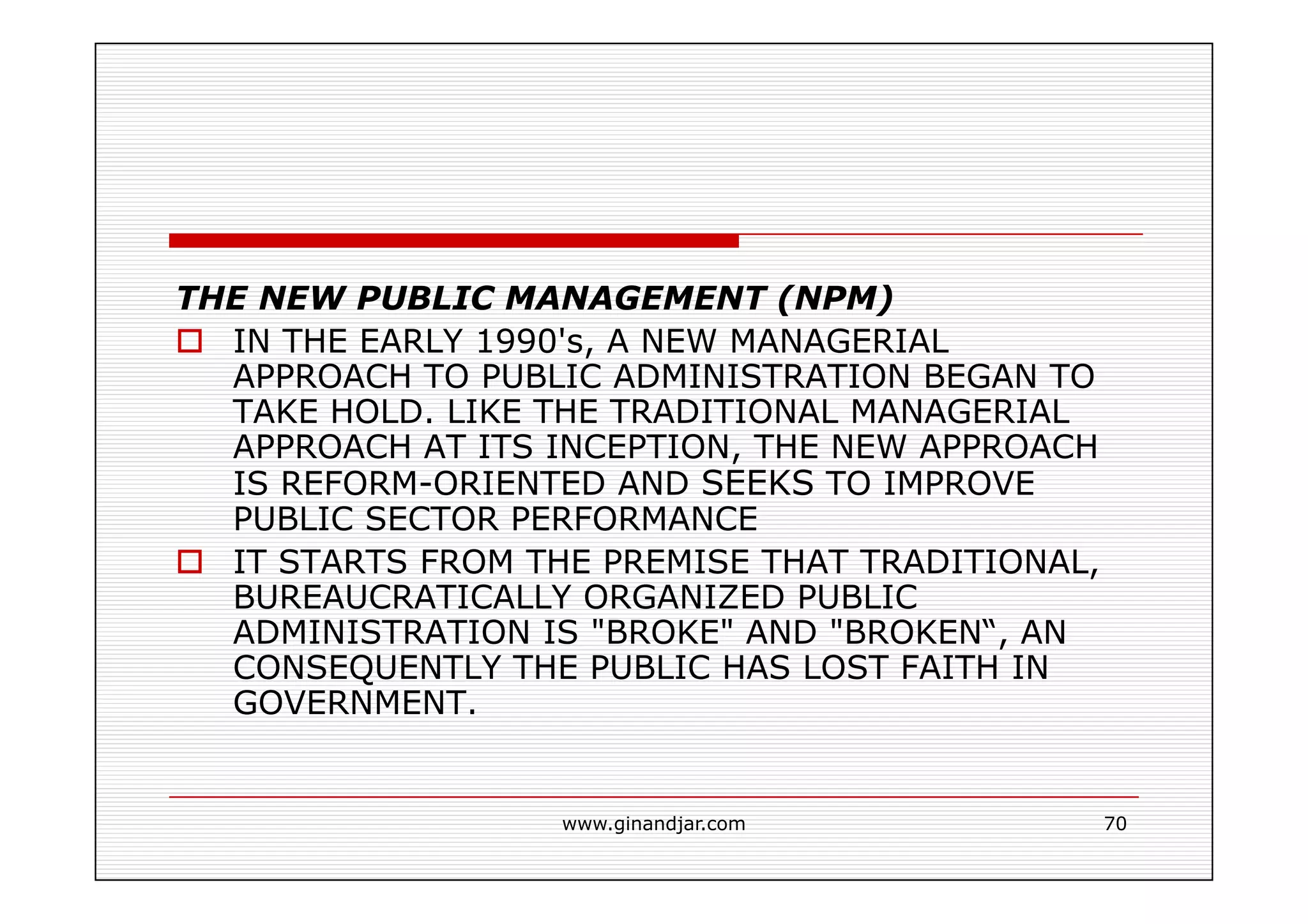 PUBLIC ADMINISTRATION AS A DEVELOPING DISCIPLINE
