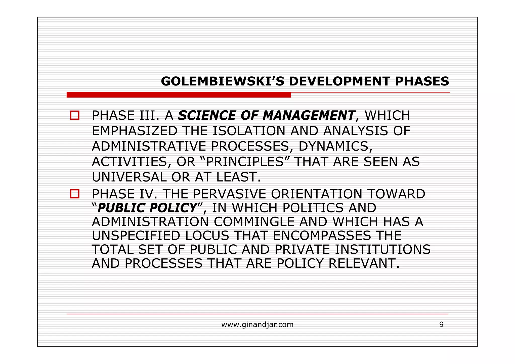 PUBLIC ADMINISTRATION AS A DEVELOPING DISCIPLINE