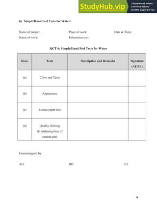 Quality Test Sample 02 QUALITY CONTROL TEST REPORTS FORMATS | PDF