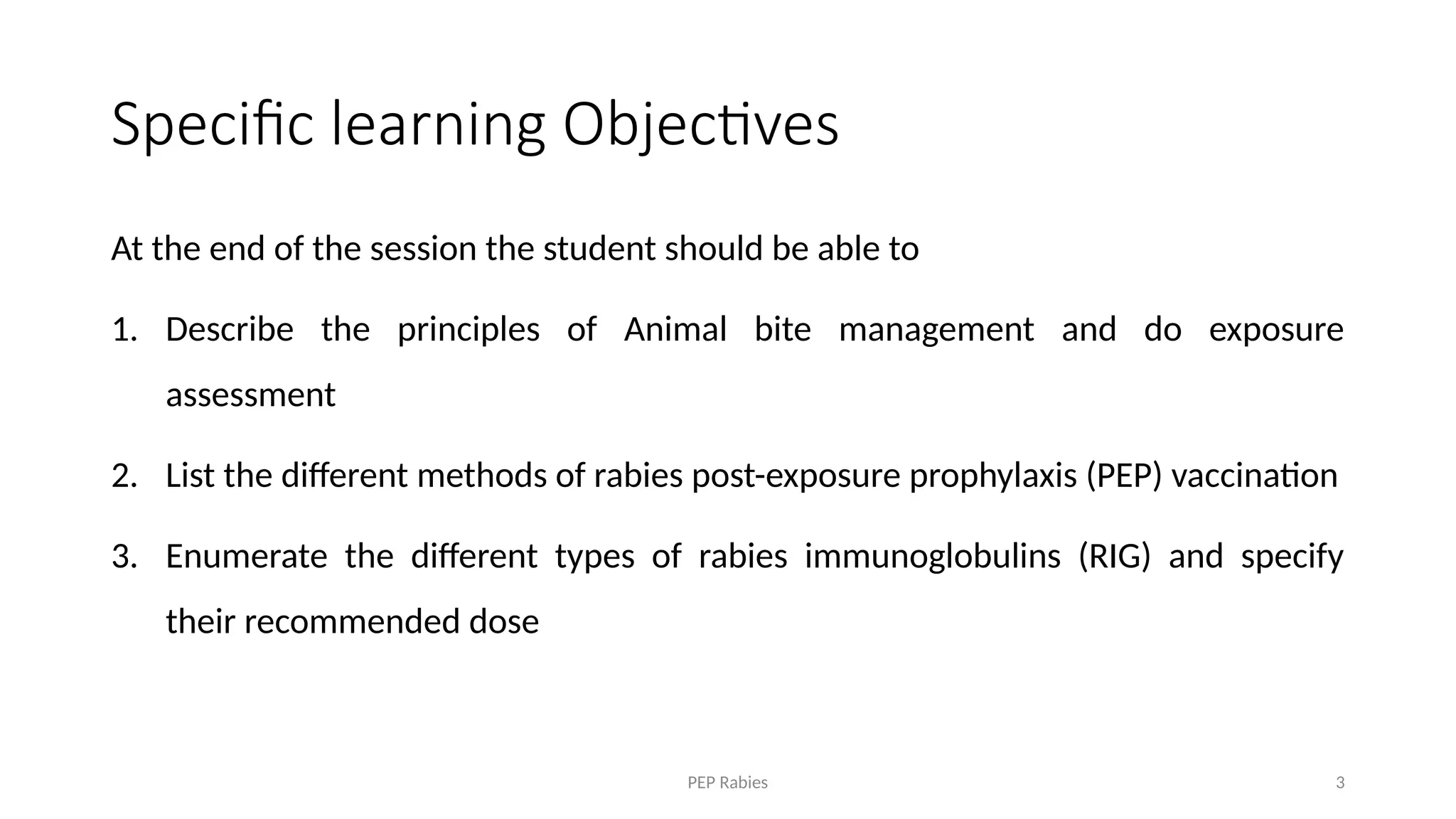 Post Exposure Prophylaxis of Rabies UG level | PPTX