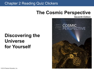 Chapter 2 Reading Quiz Clickers
The Cosmic Perspective
Seventh Edition
© 2014 Pearson Education, Inc.
Discovering the
Universe
for Yourself
 