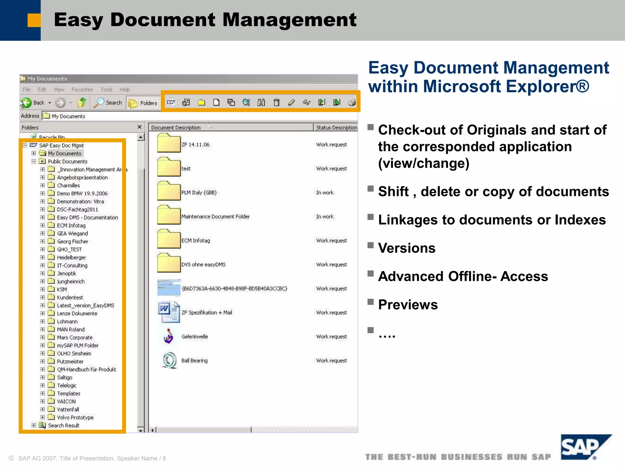 SAP EASY DMS | PPT | Operating Systems | Computer Software and Applications