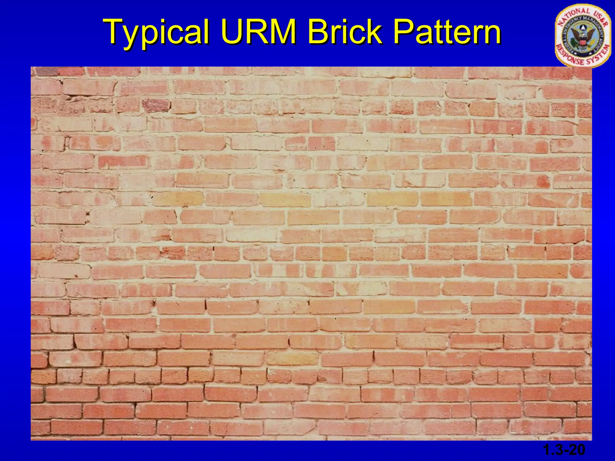 Typical URM Brick Pattern
Typical URM Brick Pattern
1.3-20
 