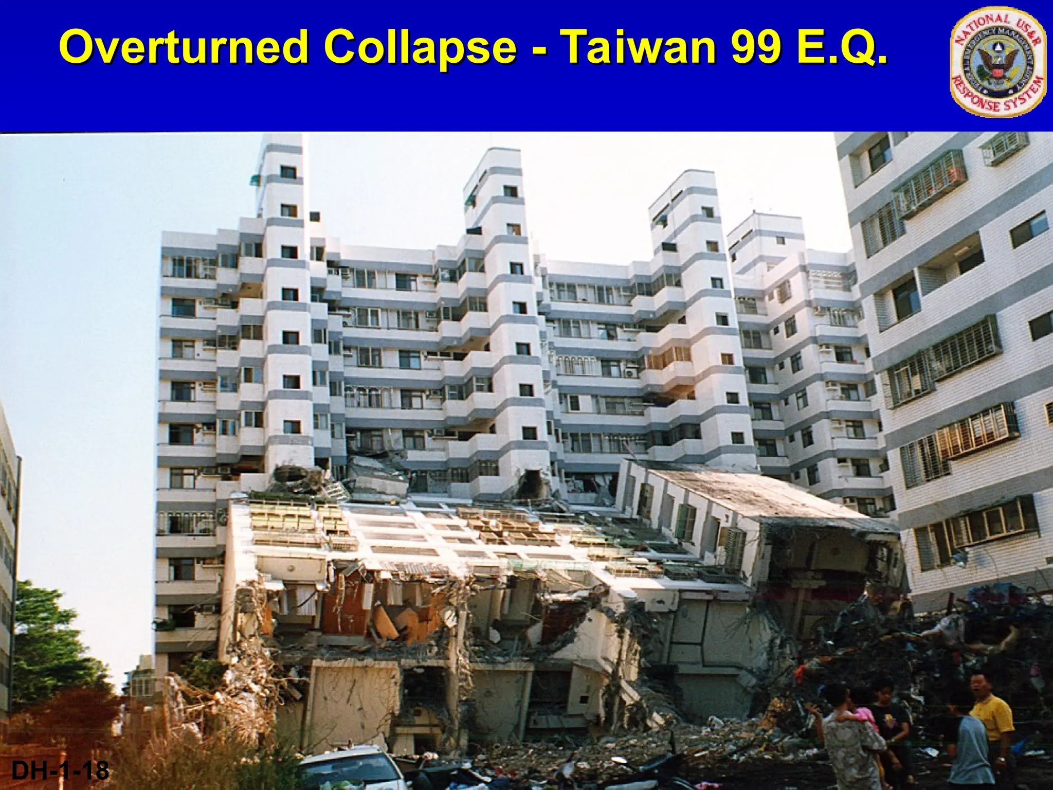 Overturned Collapse - Taiwan 99 E.Q.
Overturned Collapse - Taiwan 99 E.Q.
DH-1-18
 