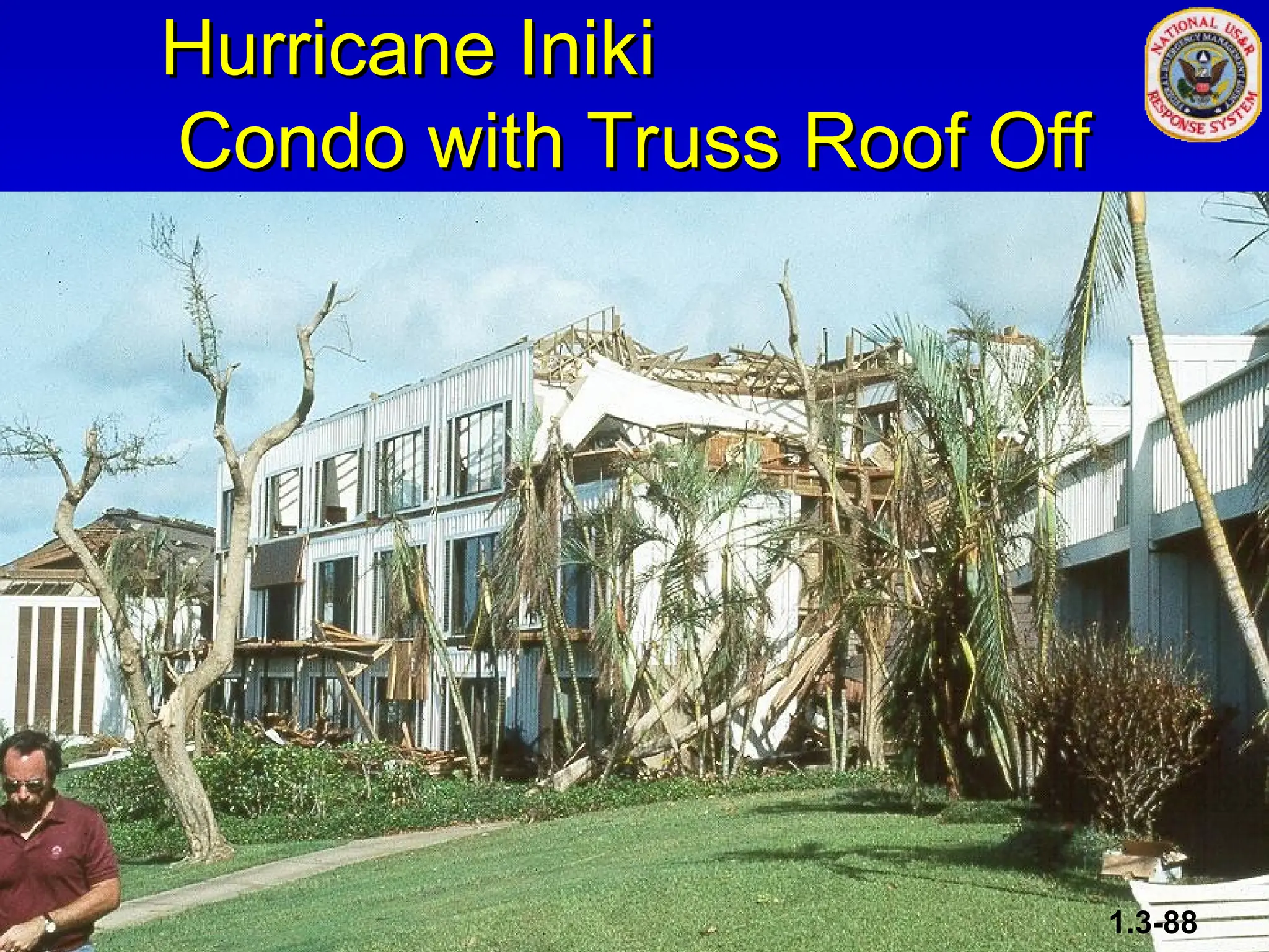 Hurricane Iniki
Hurricane Iniki
Condo with Truss Roof Off
Condo with Truss Roof Off
1.3-88
 