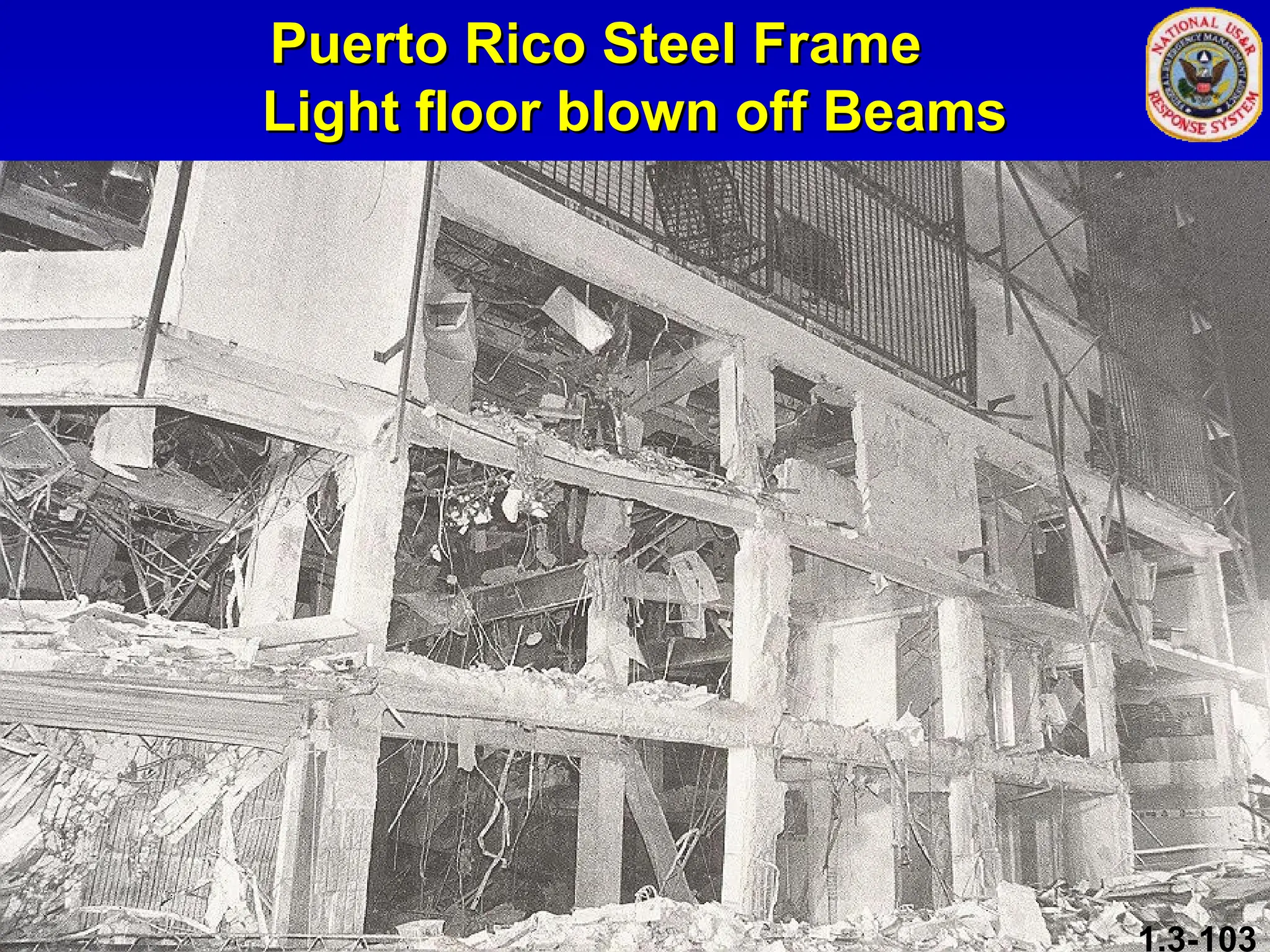 Puerto Rico Steel Frame
Puerto Rico Steel Frame
Light floor blown off Beams
Light floor blown off Beams
1.3-103
 