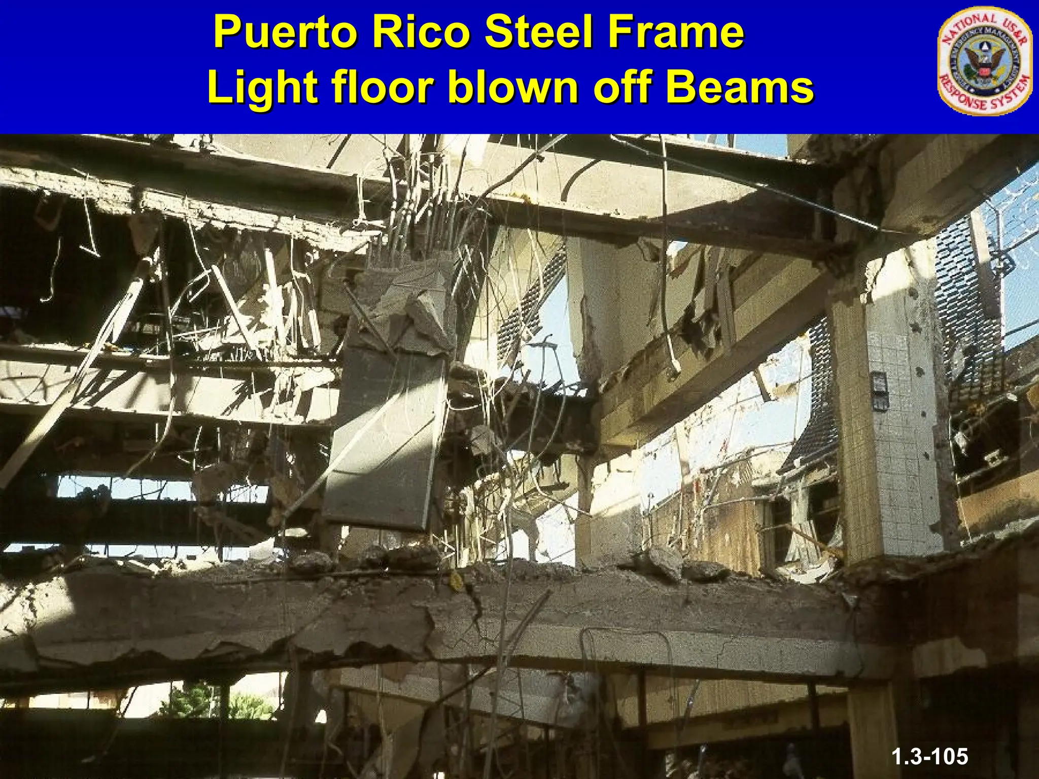 Puerto Rico Steel Frame
Puerto Rico Steel Frame
Light floor blown off Beams
Light floor blown off Beams
1.3-105
 