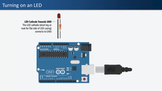 Turning on an LED
 