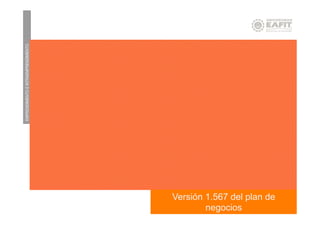 EMPRENDIMIENTOEINTRAEMPRENDIMIENTO
MAESTRÍA EN ADMINISTRACIÓN - ESCUELA ADMINISTRACIÓN
Versión 1.567 del plan de
negocios
 