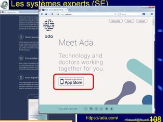 Mohamed Louadi, PhD mlouadi@louadi.com108
Les systèmes experts (SE)
https://ada.com/
 