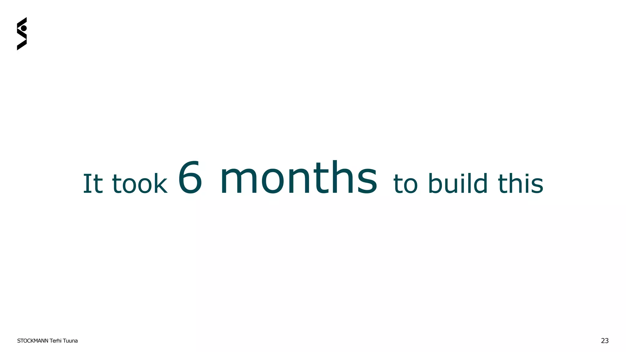 STOCKMANN Terhi Tuuna 23
It took 6 months to build this
 