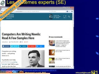 Mohamed Louadi, PhD mlouadi@louadi.com121
Les systèmes experts (SE)
http://www.businessinsider.fr/uk/novels-written-by-computers-2014-11/
 
