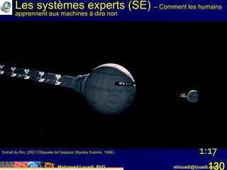 Mohamed Louadi, PhD mlouadi@louadi.com130
1:17Extrait du film, 2001 l’Odyssée de l’espace (Stanley Kubrick, 1968).
Les systèmes experts (SE) – Comment les humains
apprennent aux machines à dire non
 