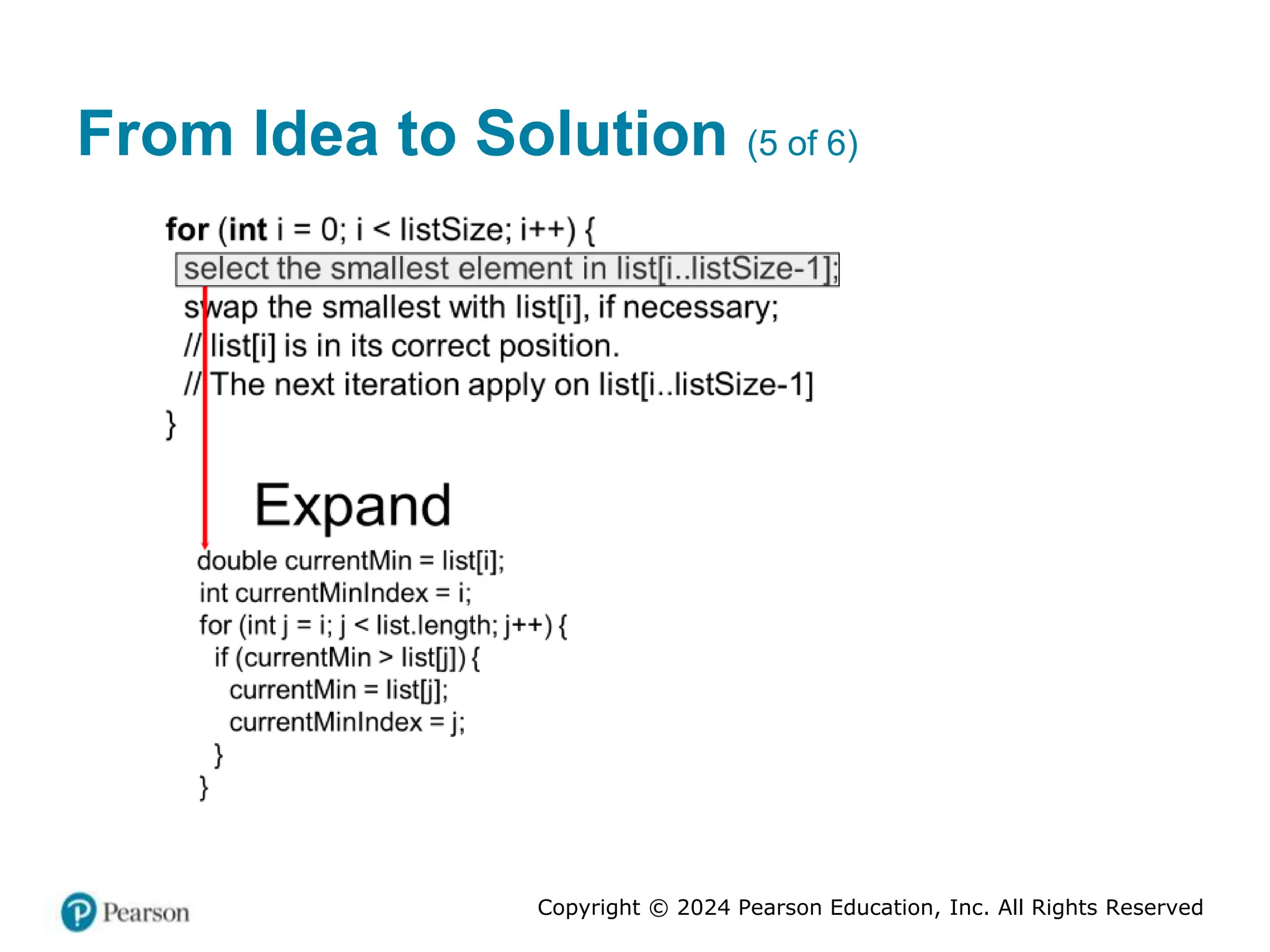 Copyright © 2024 Pearson Education, Inc. All Rights Reserved
From Idea to Solution (5 of 6)
 