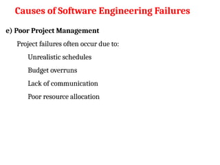 Poor Software System Software Engineering Failures and software system fails | PPTX