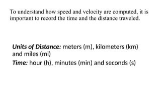 Speed and Velocity PowerPoint Presentation | PPTX