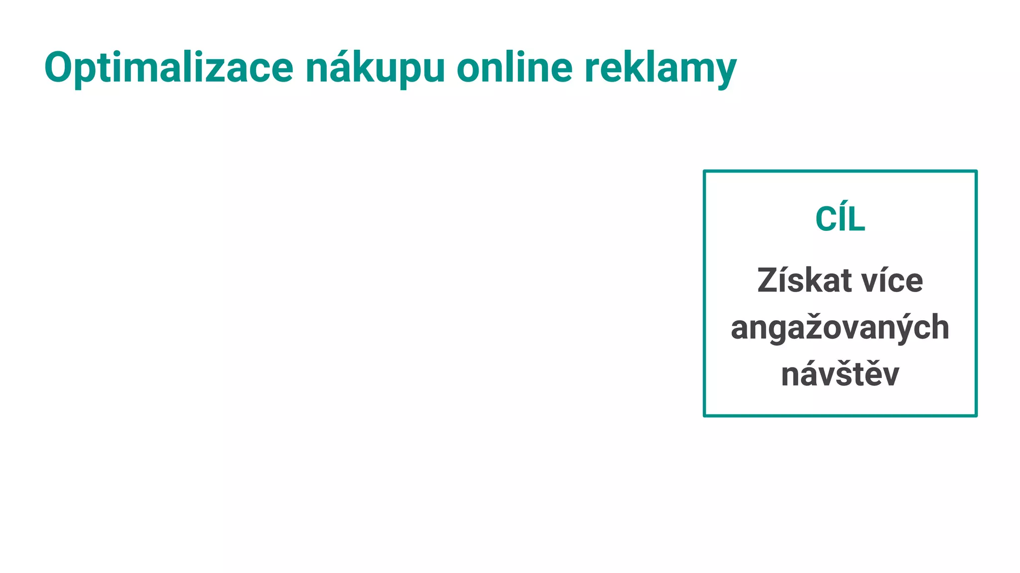 Optimalizace nákupu online reklamy
CÍL
Získat více
angažovaných
návštěv
 