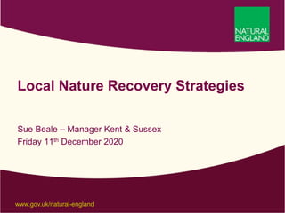 www.gov.uk/natural-england
Local Nature Recovery Strategies
Sue Beale – Manager Kent & Sussex
Friday 11th December 2020
 