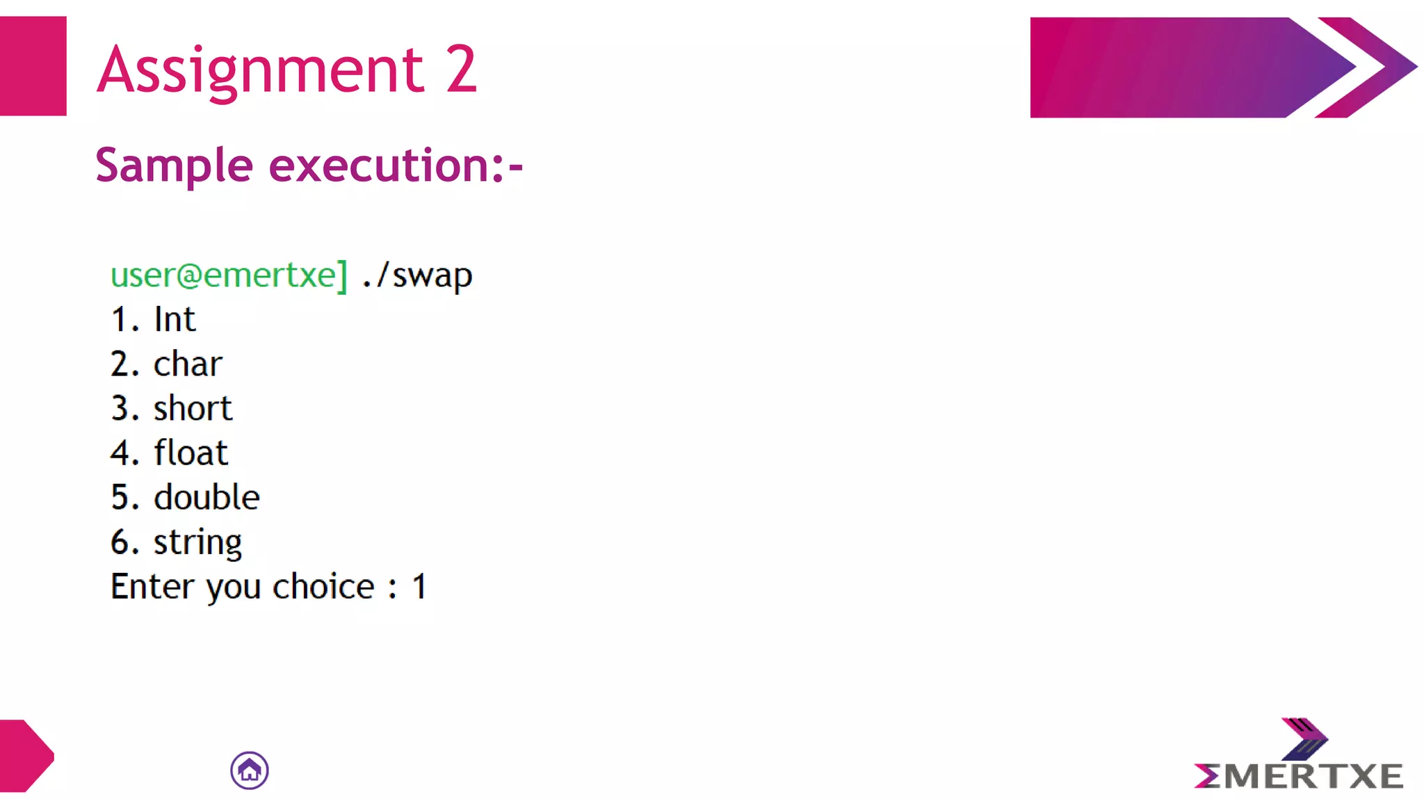 Sample execution:-
Assignment 2
 