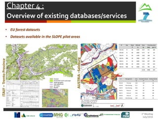 Chapter 4 :
Overview of existing databases/services
• EU forest datasets
• Datasets available in the SLOPE pilot areas
ITALY–TrentoProvince
AUSTRIA–Salzburg
 