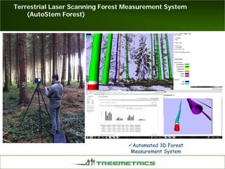 Terrestrial Laser Scanning Forest Measurement System
(AutoStem Forest)
Automated 3D Forest
Measurement System
 