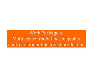 Work Package 4:
Multi-sensor model-based quality
control of mountain forest production
 