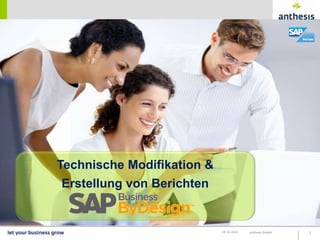 Technische Modifikation &
Erstellung von Berichten


                            22.03.2013   anthesis GmbH   1
 
