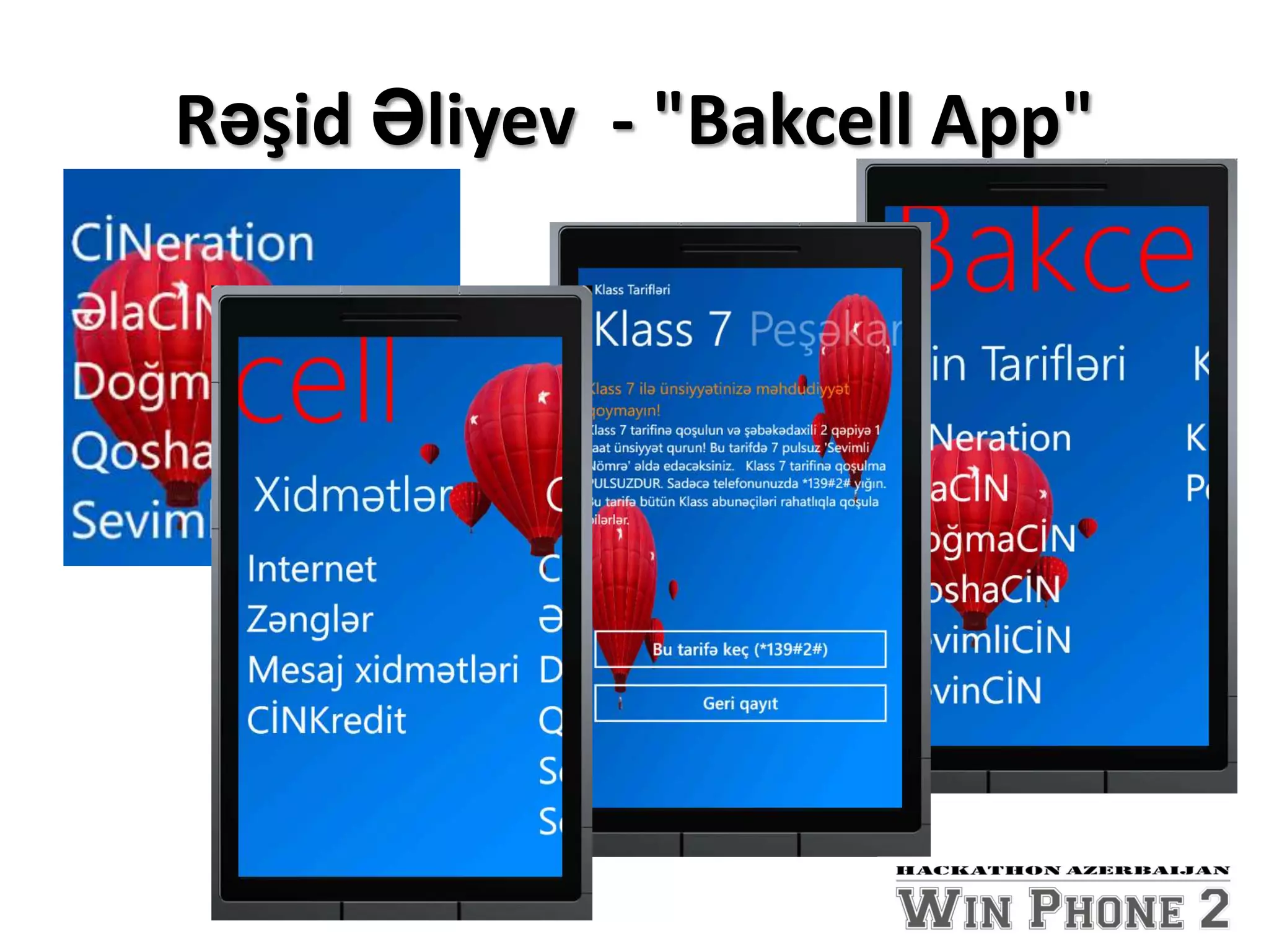 Rəşid Əliyev - "Bakcell App"
 