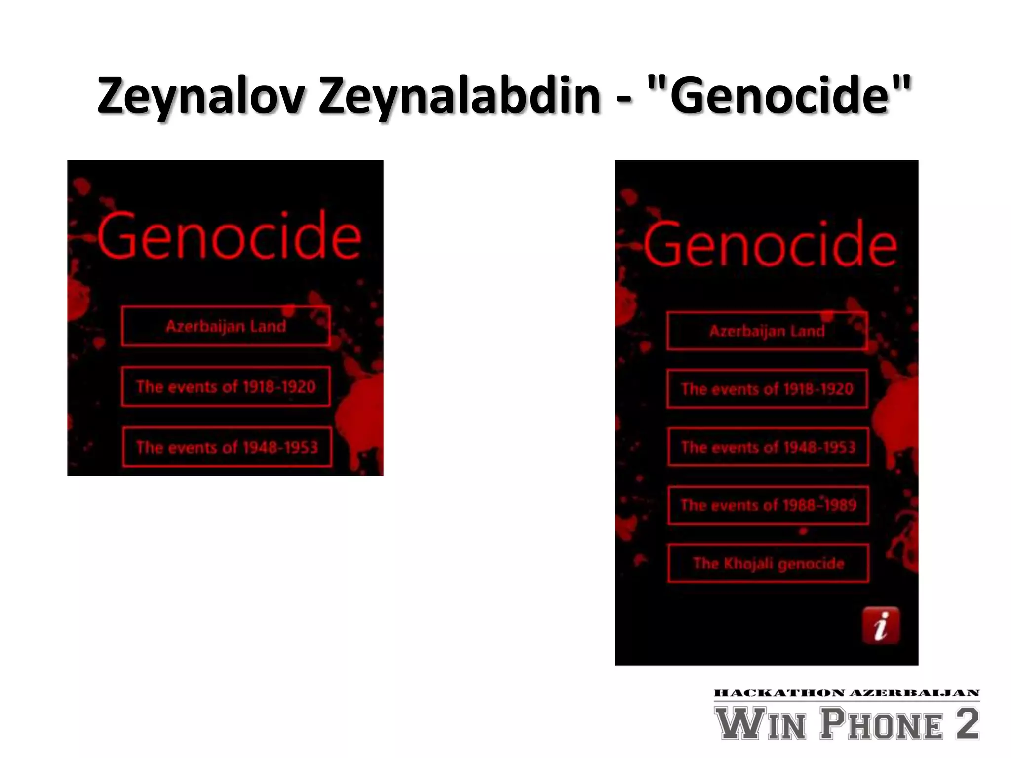 Zeynalov Zeynalabdin - "Genocide"
 