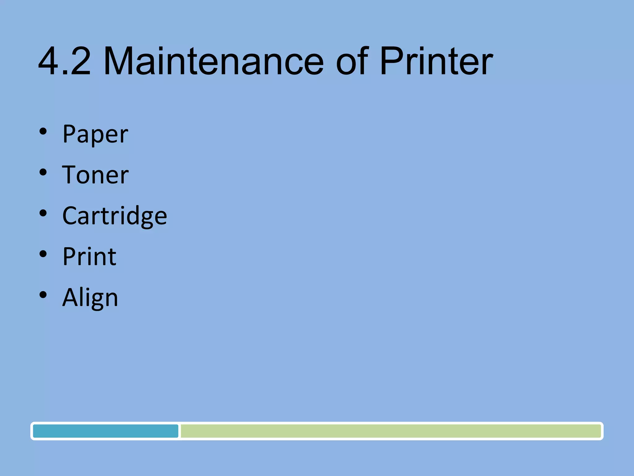 4.2 Maintenance of Printer Paper Toner Cartridge Print Align 