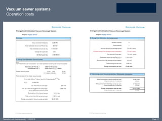Vacuum sewer systems
Operation costs
Operation and maintenance | 11/22/2016 Page 11
 