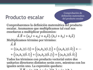 Vectores en R3 Producto escalar y vectorial | PDF