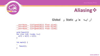 Aliasing
‫های‬ ‫آرایه‬Static‫و‬Global
 