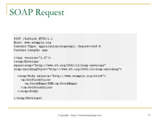 Copyright - http://soatraining.hpage.com 31
SOAP Request
 