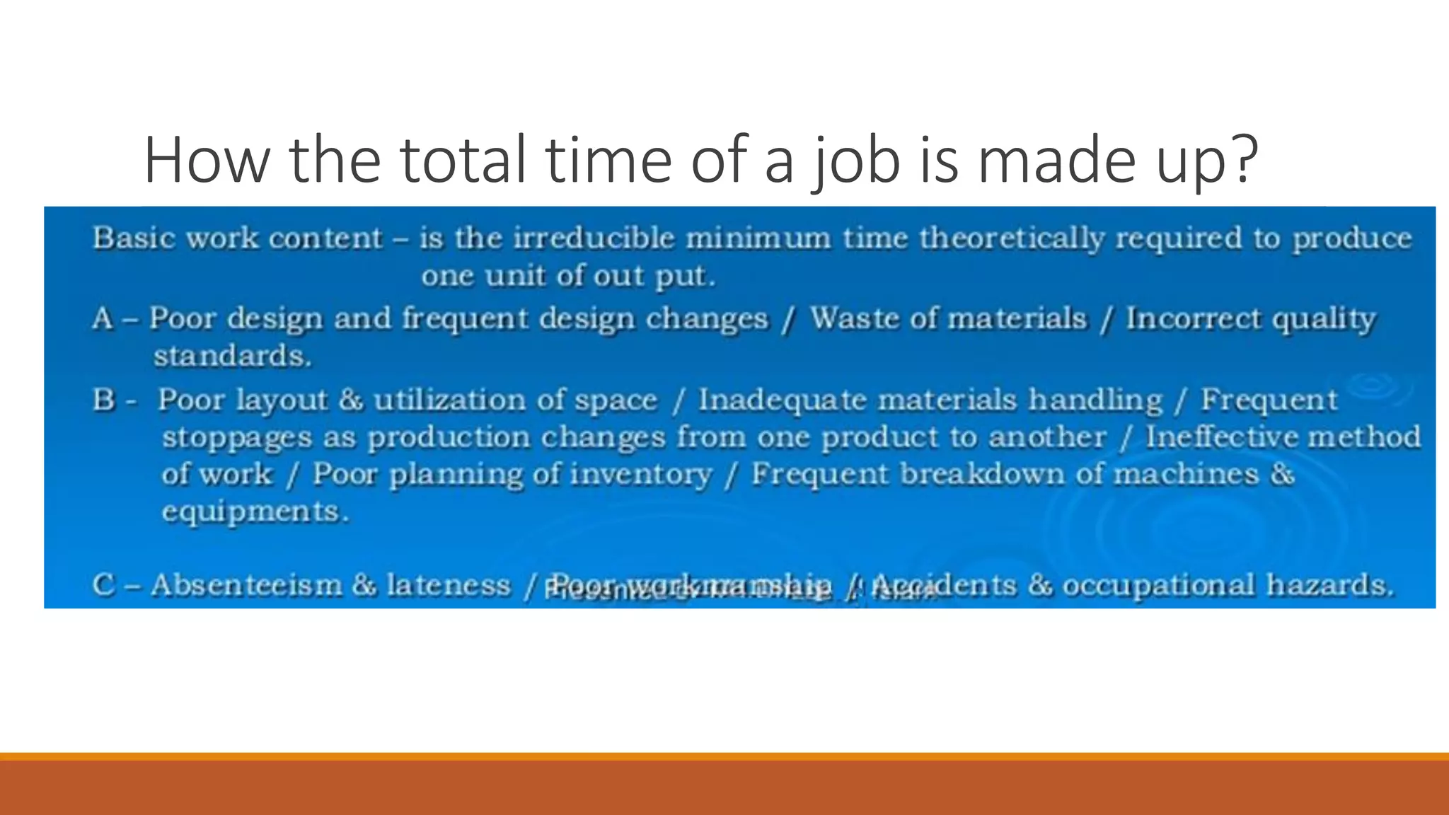 How the total time of a job is made up?
 
