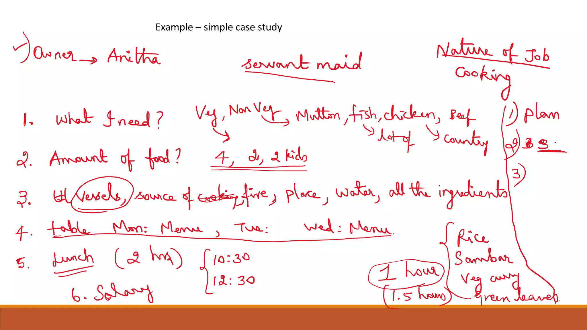 Example – simple case study
 