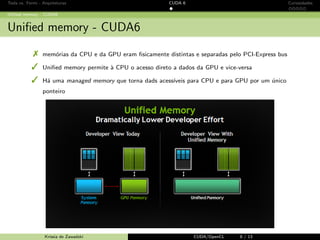 CUDA - Introdu¸c˜ao GPU e CUDA Programando em CUDA OpenCL Caos Conclus˜ao 
Equa¸c˜ao diferencial com caos 
Caos - an´alise de desempenho 
Krissia de Zawadzki CUDA/OpenCL 59 / 61 
 