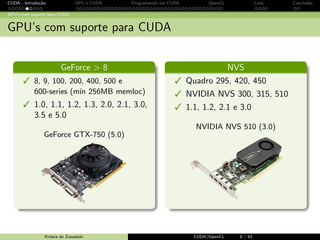 cada → CUDA! 
Krissia de Zawadzki CUDA/OpenCL 6 / 61 
 