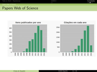 CUDA - Introdu¸c˜ao GPU e CUDA Programando em CUDA OpenCL Caos Conclus˜ao 
Conclus˜oes 
3 Uso de GPU's e altamente recomendado em aplicac~oes com 
paralelismo de dados 
3 Cada vez mais aplicac~oes exigir~ao alta performance e fomentar~ao o 
desenvolvimento de GPU's e de modelos de programac~ao paralelos 
3 CUDA e um modelo de programac~ao inteligvel e permite explorar 
e 