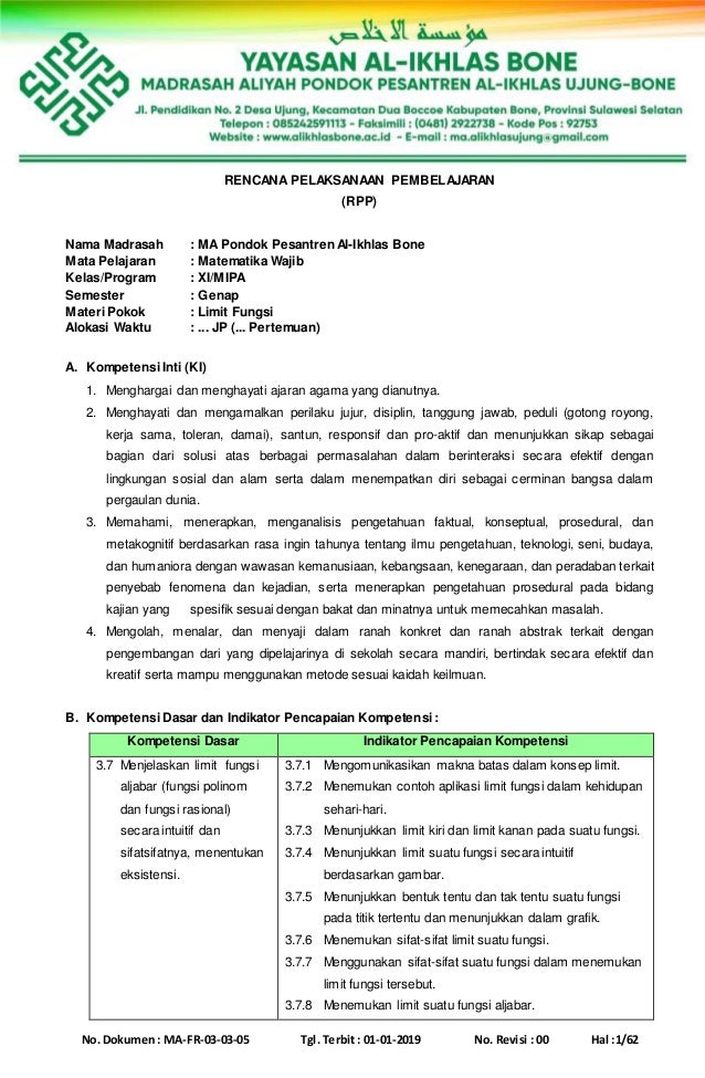 21+ Contoh Soal Limit Fungsi Rasional Menuju Ketakhinggaan ...