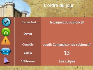 L’ordre du jour
