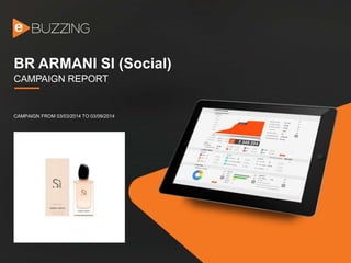 BR ARMANI SI (Social)
CAMPAIGN REPORT
CAMPAIGN FROM 03/03/2014 TO 03/09/2014
 