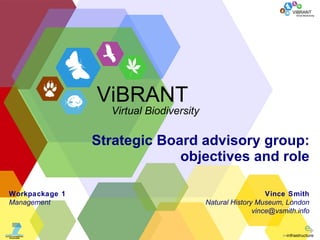 Strategic Board advisory group: objectives and role Vince Smith Natural History Museum, London [email_address] Workpackage 1 Management ViBRANT Virtual Biodiversity 
