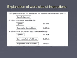 Explanation of word size of instructionsExplanation of word size of instructions
 