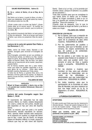 SALMO RESPONSORIAL. Salmo 23.
R/. Va a
gloria.

entrar el Señor, él es el Rey de la

Del Señor es la tierra y cuanto la ll...