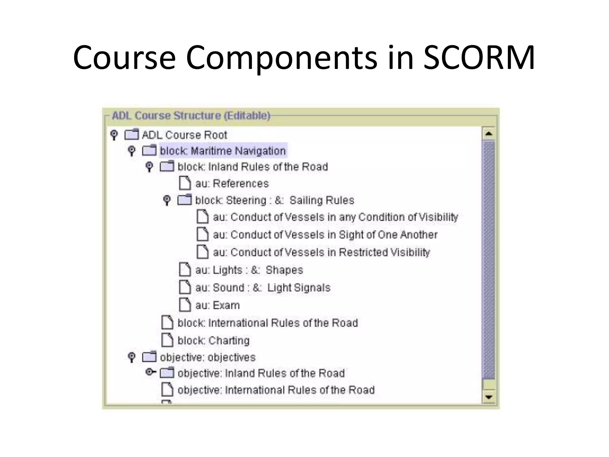 Course Components in SCORM
 