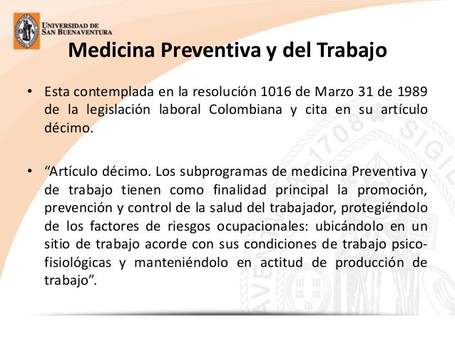 Medicina Preventiva Y Del Trabajo En Colombia www.slideshare.net